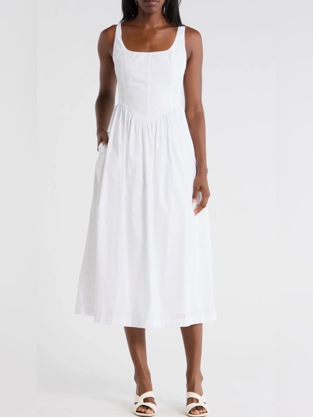 Nordstrom NWT Ellen Tracy Bustier Poplin Dress. Size Small